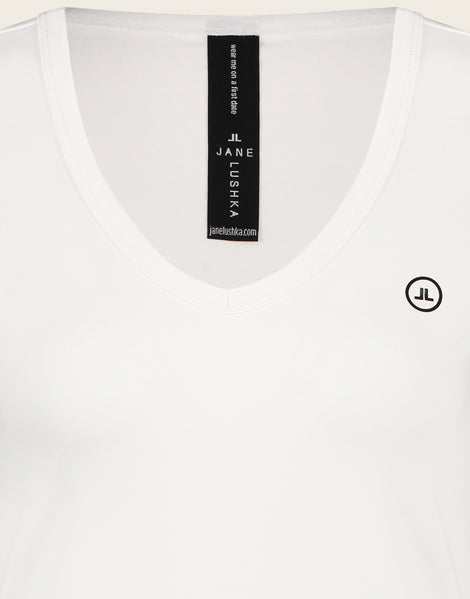 T shirt V Neck Easy Wear Organic Cotton | White