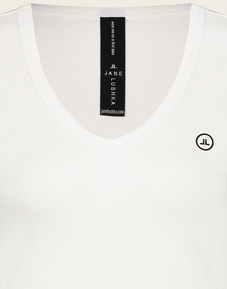 T shirt V Neck Easy Wear Organic Cotton | White