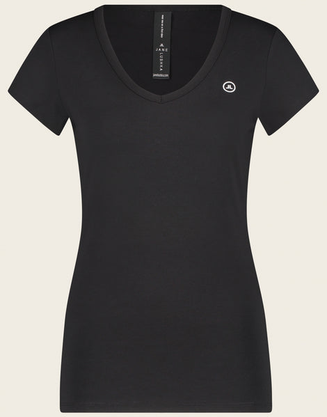 T shirt V Neck Easy Wear Organic Cotton | Black
