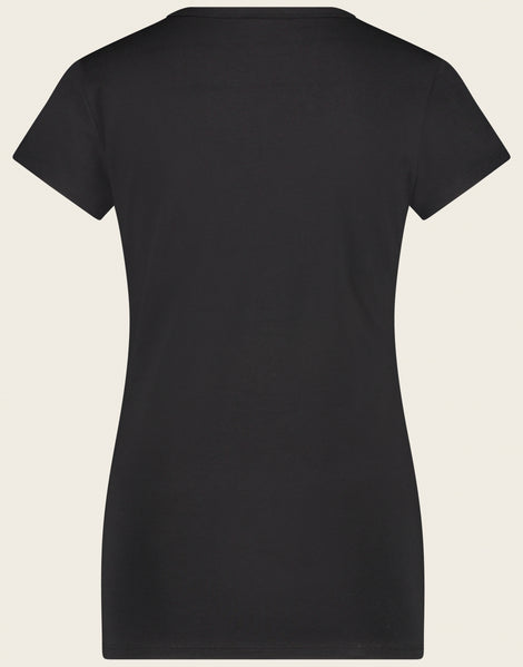 T shirt V Neck Easy Wear Organic Cotton | Black
