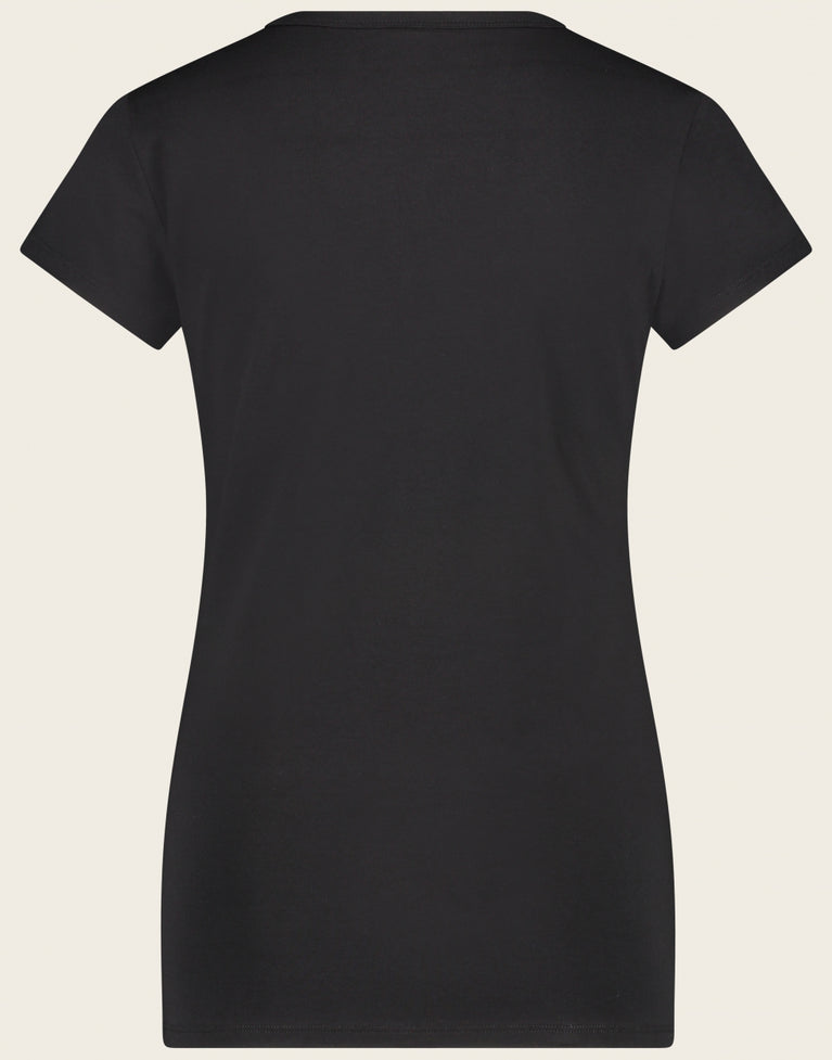 T shirt V Neck Easy Wear Organic Cotton | Black