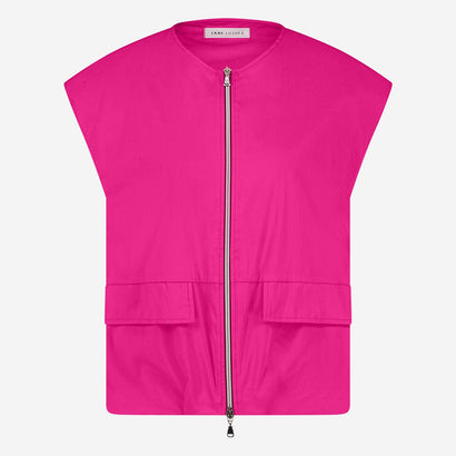 Costante cotton sleeveless jacket | Fuxia