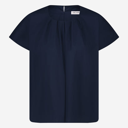 Papavero cotton top | Blue denim