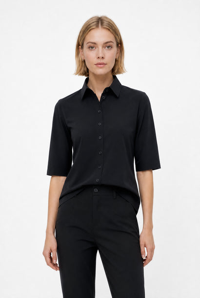 Bluse Betty Easy Wear technischer Jersey | Schwarz