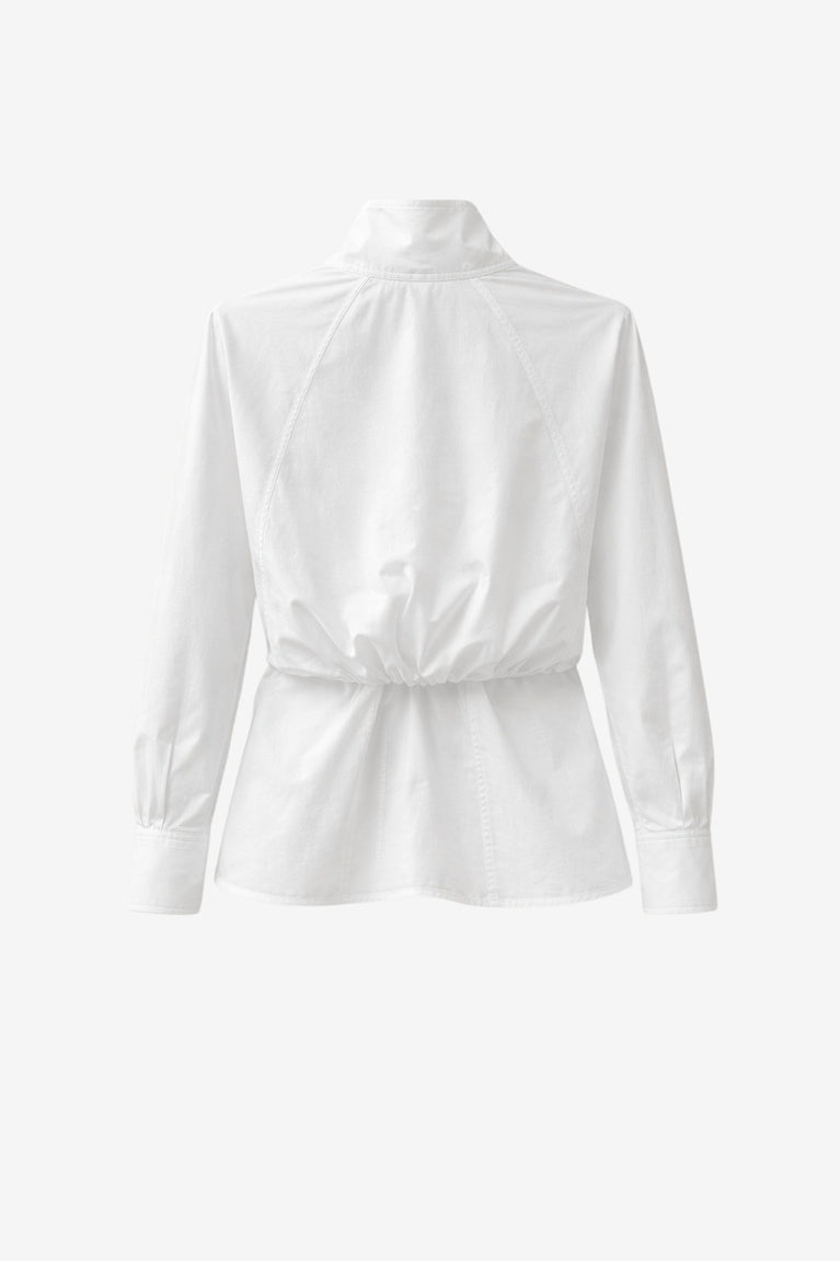 Bree katoen popeline blouse | White