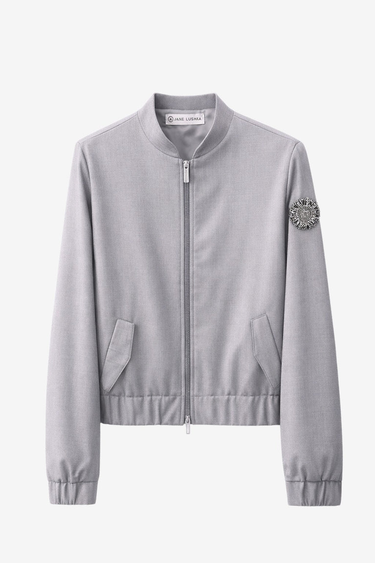 Brenzone Viskose zipper bomber | Grigio