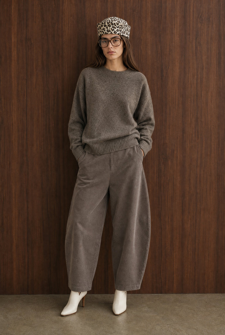 Velvety Wolle blend pullover | Toupe
