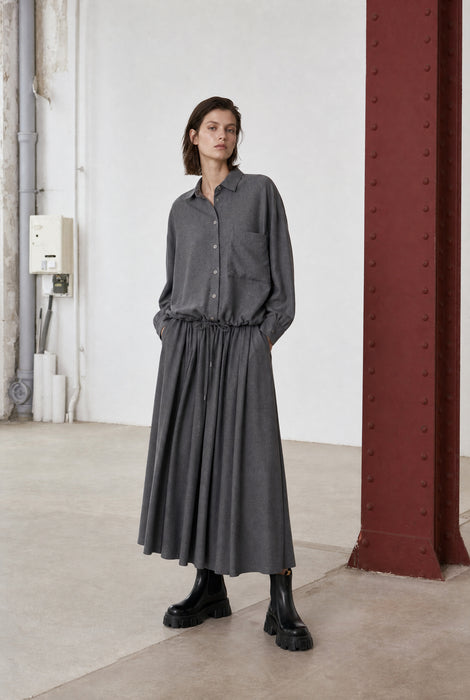 Camilla light flannel blouse | Dark Grey