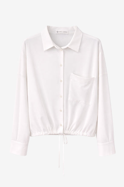 Carmen Bluse aus Funktionsjersey | Weiß