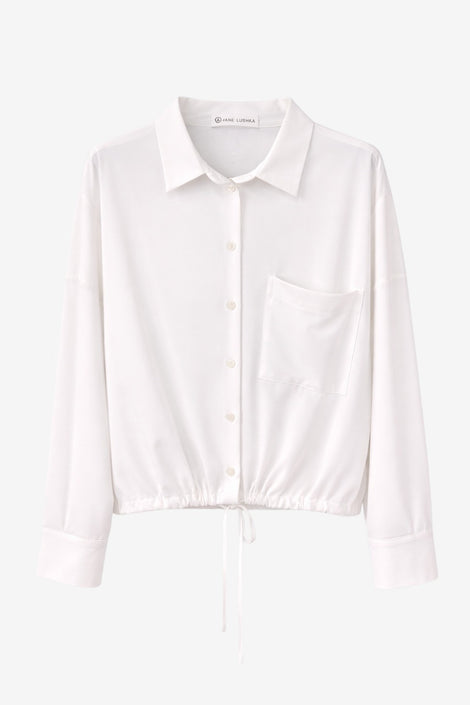 Carmen Bluse technical jersey | White