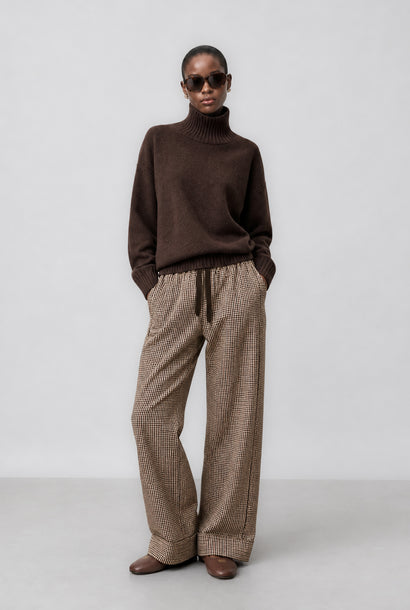 Cashmir wool polo pullover W1165 | Brown