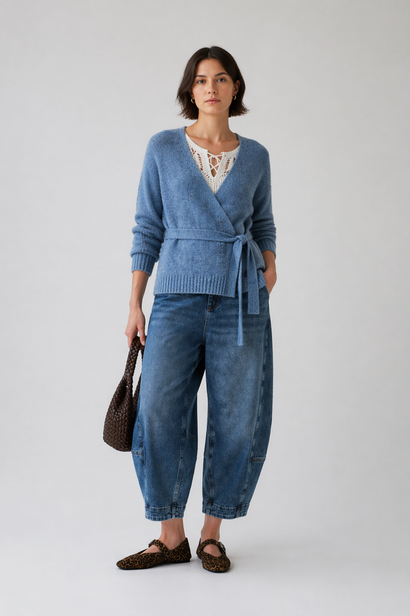 Cardigan E25071 | Bleu