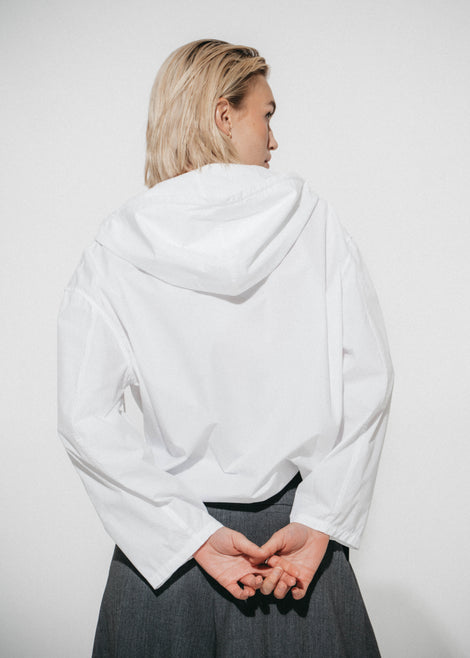 Clio hoodie zipper Bluse | White