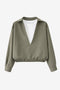 Dina Viskose double Bluse | Green