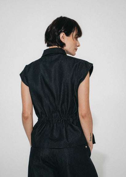 Eden indigo jeansväst | Mörkblå