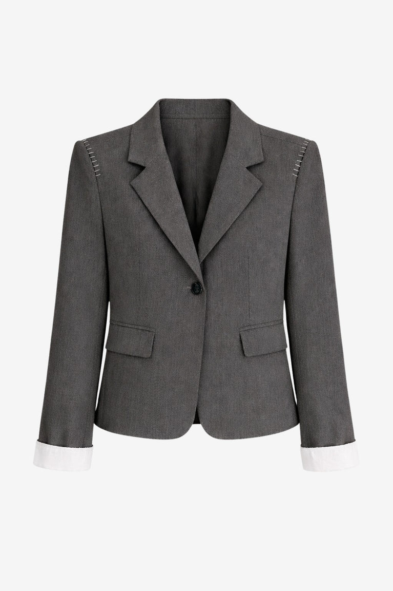 Eleni Viskose basic blazer | Melange