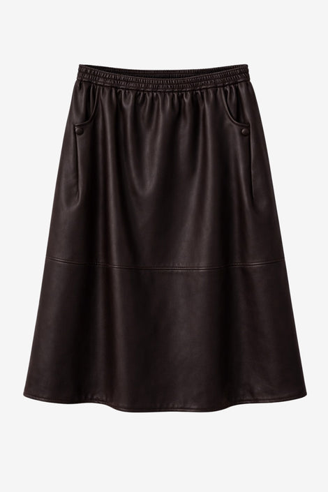 Elle eco leather rok | Dark Brown