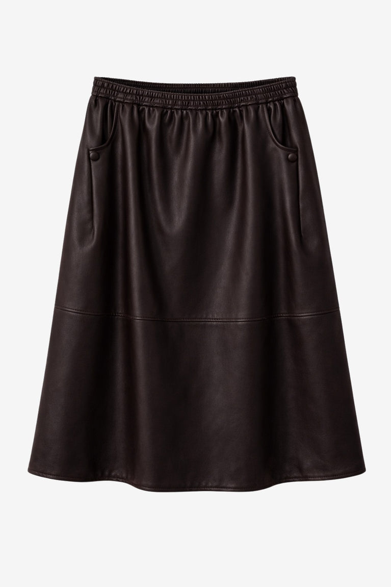 Elle eco leather rok | Dark Brown
