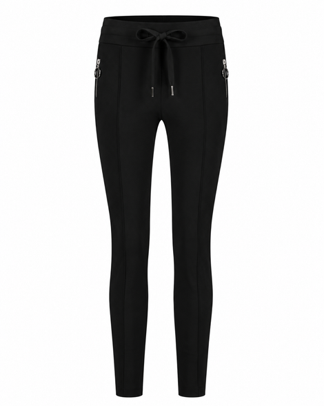 Hose Emma-straight leg fit Technical Jersey | Black