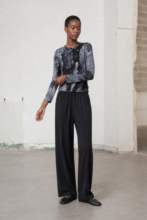 Evo wide-leg technical jersey broek | Black