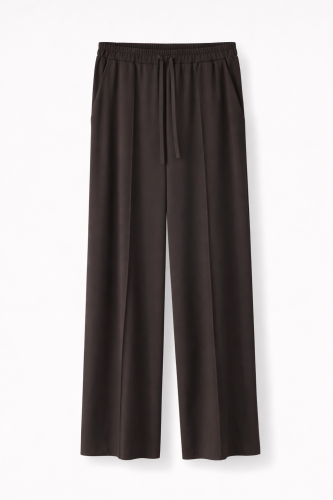 Evo wide-leg technical jersey Hose | Chocolate