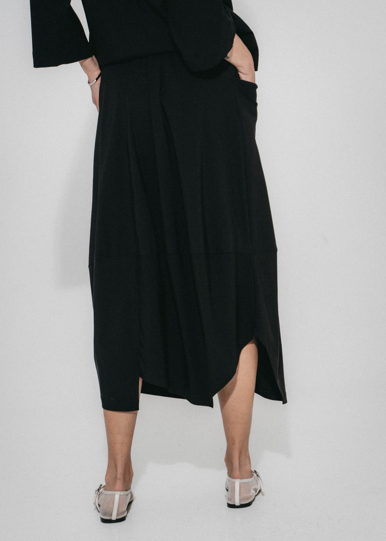Fancy zipper bengalina skirt | Black