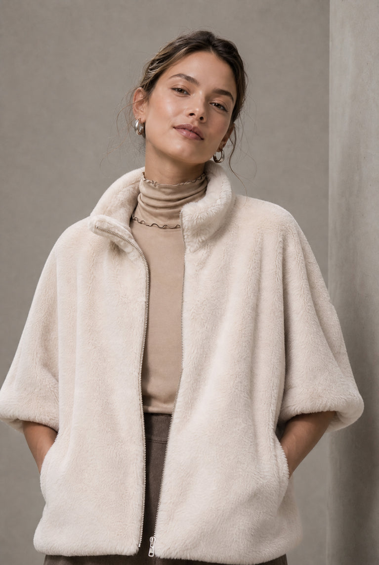 Faux fur Weste MKR 42064 | Panna