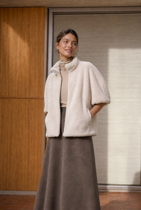 Faux fur Weste MKR 42064 | Panna