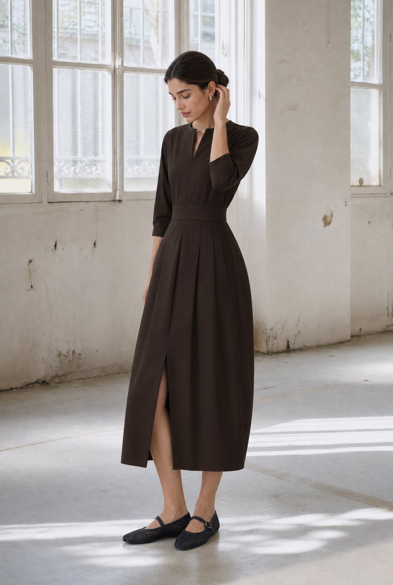 Gaara Kleid technical jersey | Chocolate
