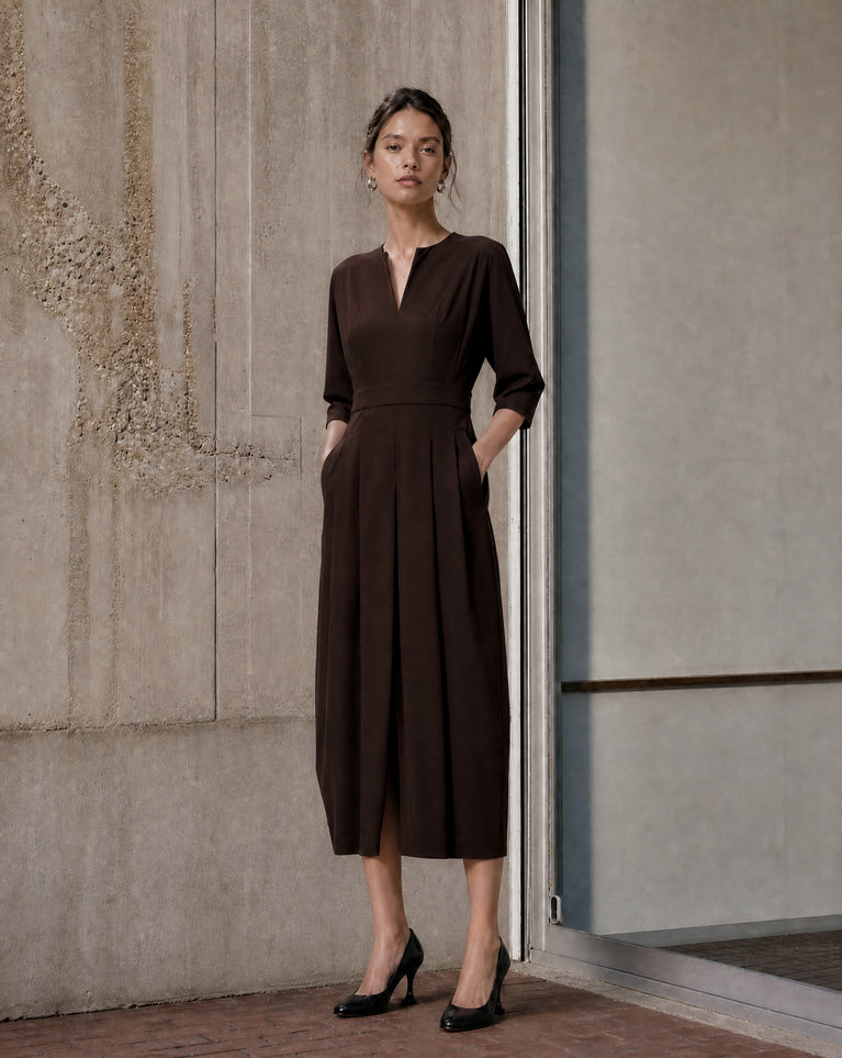 Gaara Kleid technical jersey | Chocolate