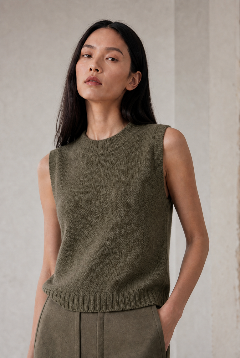 Abigail alpaca vest EX H24179 | Green