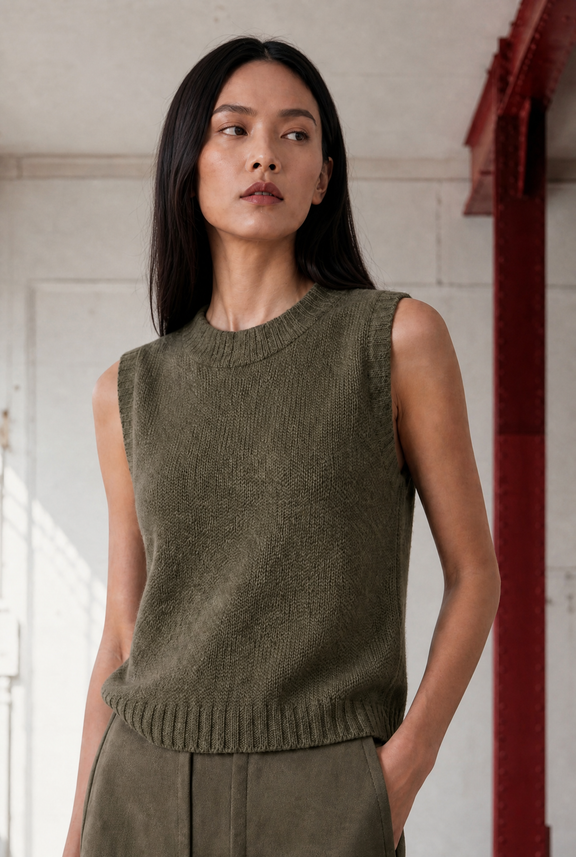Abigail alpaca vest EX H24179 | Green