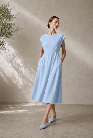Melva dress technical jersey | Light Blue