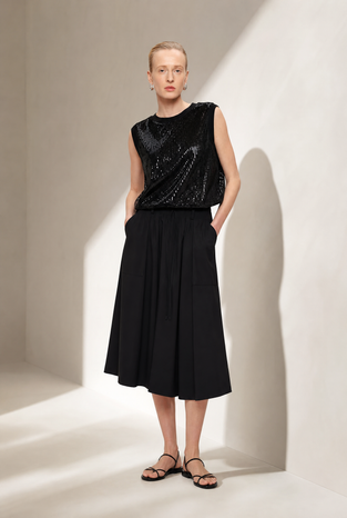 Raffaele skirt technical jersey | Black