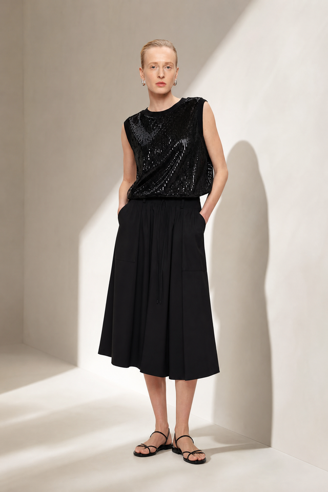 Raffaele skirt technical jersey Raffaele skirt technical jersey | Black