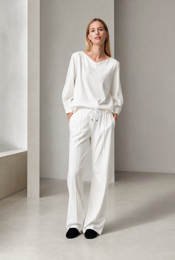 Elvio pants soft Punto Milano jersey | Panna