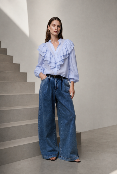 Blusa Beny in viscosa | Azzurro chiaro