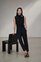 Naomi stretch technical jersey top | Black