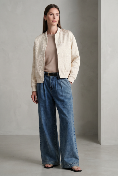 Maki jacquard bomberjack | Beige