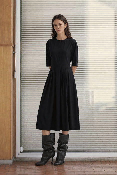 Heide tech jersey jurk LS | Black