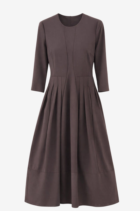 Heide tech jersey jurk LS | Chocolate