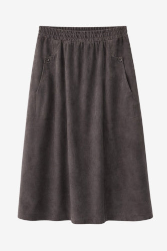Isla suede effect skirt | Dark Brown