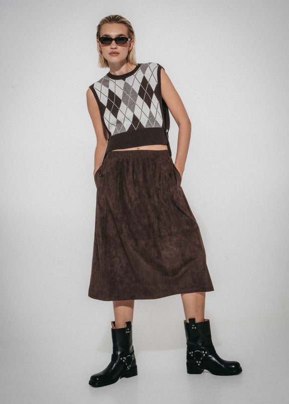 Isla suede effect Rock | Dark Brown
