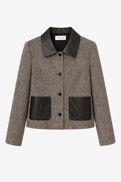 Isolde wool blend pocket blazer | Brown