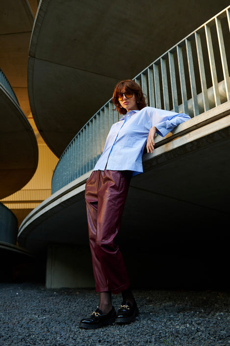 Daphne eco leather pants | Bordo