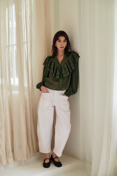 Beny viscose blouse | Legergroen