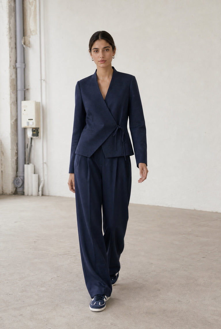 Jade fitted Viskose blazer | Dark Blue
