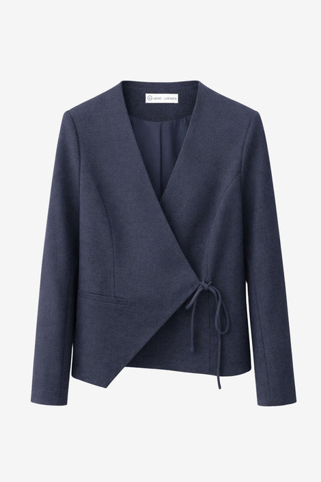 Jade fitted Viskose blazer | Dark Blue