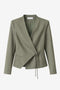 Jade fitted Viskose blazer | Green Melange