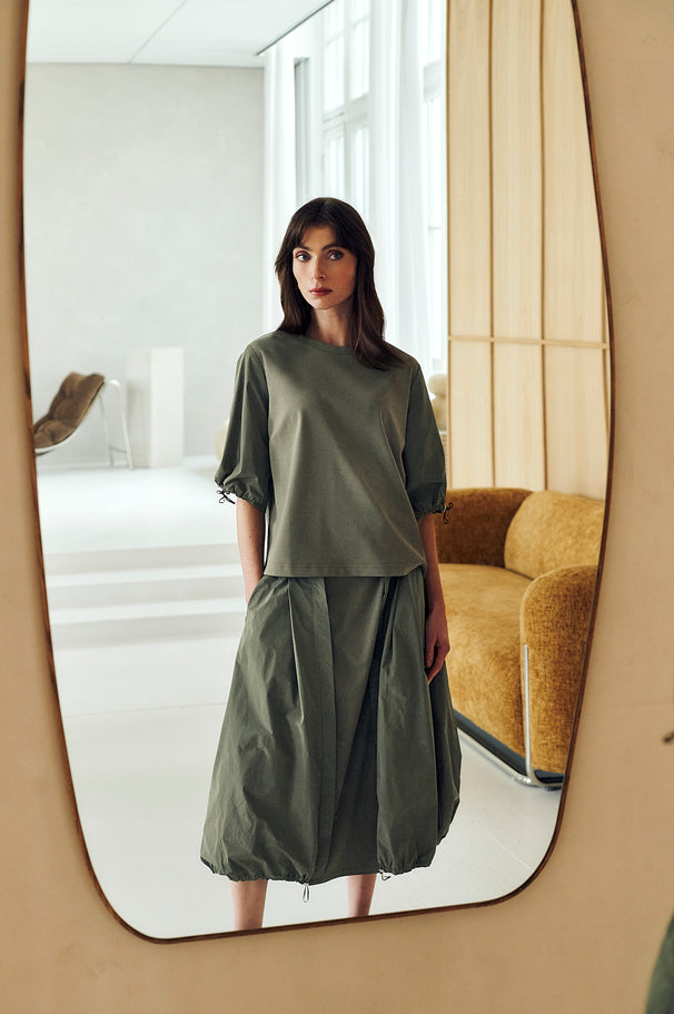Allegra taffeta mix tech skirt Allegra taffeta mix tech skirt | Army